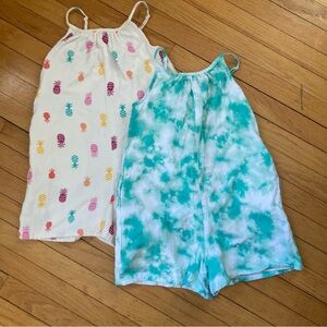 Cat & Jack Colorful Pineapple and Tie-Dye Rompers